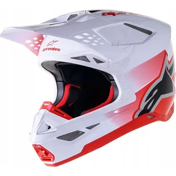 Helma na motorku Přilba Alpinestars SM10 Supertech M10 Unit bílá/červená L