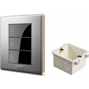 vypínač Trojitý vypínač Bihu stříbrný, pod omítku 5904067862227