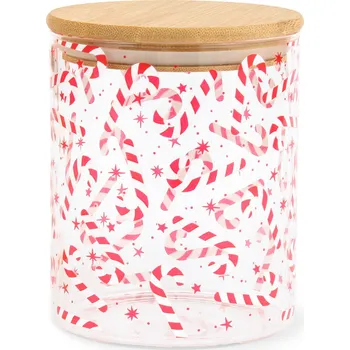 Dóza na potraviny Vánoční dóza ve tvaru hůlky 800 ml Skleněná Zavařovací Sklenice na Perníky