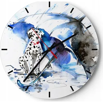 Hodiny Velké nástěnné hodiny 40x40 Abstrakce Skleněné hodiny Kulatý Tiché