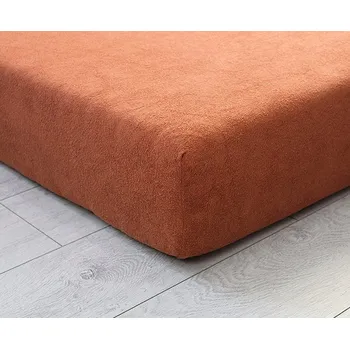 Prostěradlo Froté prostěradlo s gumou 140x200, exkluzivní, silné, SVĚTLE HNĚDÁ