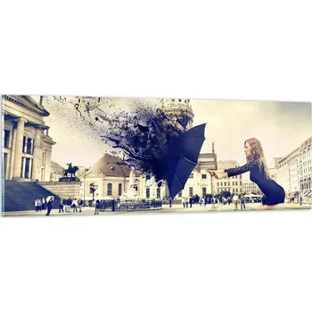 Obraz Obraz na skle do obýváku ložnice 90x30 žena foto obrazy na zeď sklo