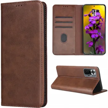Pouzdro na mobilní telefon Pouzdro s klopou SunSky pro Xiaomi Redmi Note 10 Pro, hnědé