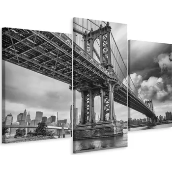Obraz Obraz TRYPTYK Dekor 3D Manhattan Bridge 3D 90x60