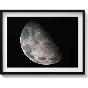 Obraz Obraz v černém rámu nástěnná dekorace Měsíc na černé obloze 80x60 cm