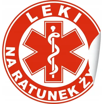 Samolepicí dekorace na vozidlo NÁLEPKA na auto LÉKY NA ZÁCHRANU ŽIVOTA 20 cm