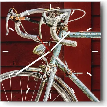 Hodiny Velké nástěnné hodiny na zeď 40x40 Kolo Skleněné hodiny Čtvercové Tiché