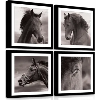 Obraz Moderní obraz do obýváku KONĚ velký série 4 dílný