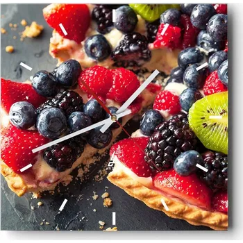 Hodiny Nástěnné hodiny do kuchyně 30x30 Gastronomie Stylové hodiny na skle Loft Tiché