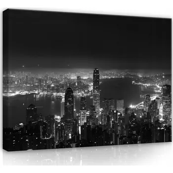 Obraz Obraz MĚSTO V NOCI VELKÝ Na Plátně na Zeď 120x80