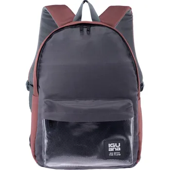 Městský batoh Školní batoh vícekomorový Iguana odstíny hnědé a béžové 15 l