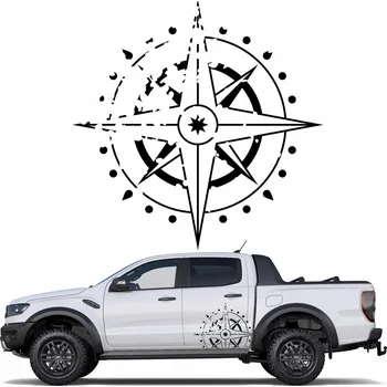 Samolepicí dekorace na vozidlo SAMOLEPKA na auto Kompas Růže větrů 43x43 cm
