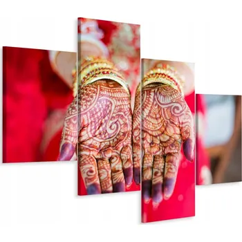 Obraz Čtyřdílný obraz TETOVÁNÍ hennou 3D efekt 80x50