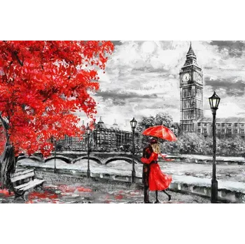 Obraz Obraz Na Plátně Zamilovaní Obdivují Londýnské Panorama 70x50