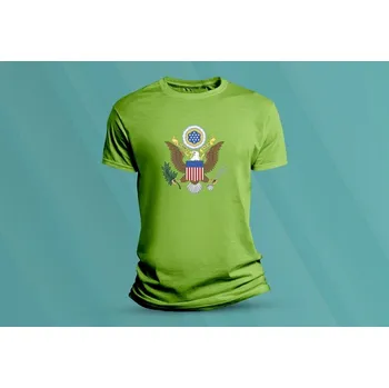 Dětské bavlněné tričko Státní znak USA. Lime velikost L