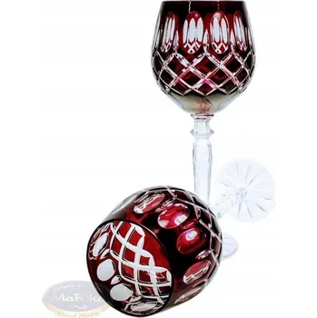 Sklenice Skleničky na bílé víno, skleničky na červené víno MaRika Krata Oliwka červená 280ml 6 ks