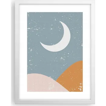 Obraz Obraz plakát v bílém rámu do obývacího pokoje 30x40 měsíc foto plakáty na zeď