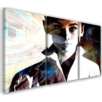 Obraz OBRAZ TRIPTYCH DO OBÝVACÍHO POKOJE Audrey Hepburnová 60x40