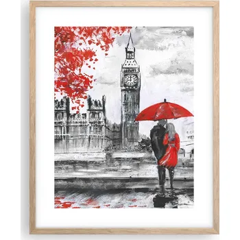 Obraz Obraz plakát na zeď v rámu světlý dub 40x50 město plakáty do obýváku