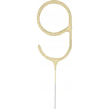 Dortová svíčka Svíčky Číslice Na Dort Prskavky Zlatá Číslo 9