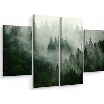 Obraz Čtyřdílný obraz Mlhavý les KRAJINA 3D 80x60