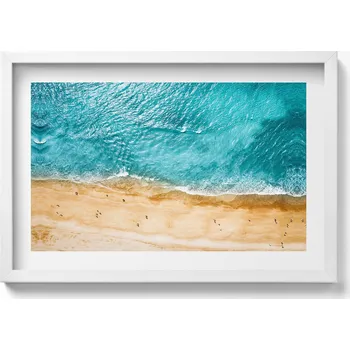Obraz Nástěnný obraz v bílém rámu do obýváku, kuchyně - Pláž a moře 60x40 cm