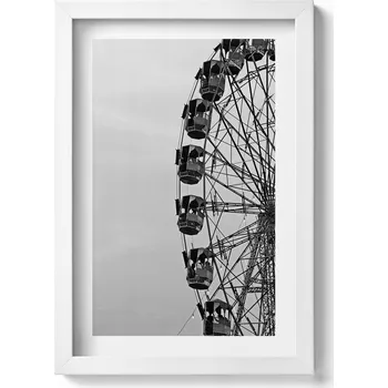 Obraz Obraz v rámu na zeď Mlýnské kolo v černé a bílé barvě 20x30 cm
