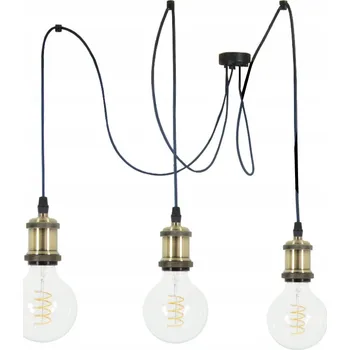 ZÁVĚSNÁ LAMPA PAVOUK 3 ZÁSUVKY RETRO STARÉ ZLATO