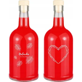 Láhev BUTELKA TADEK 500ml nadrukiem DOMÁCÍ LIKÉR SRDCE