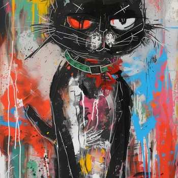 Plakát Plakát Huňatý Kocourek bez rámu 50 x 50 cm