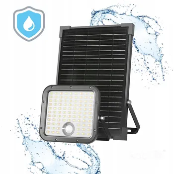 LED solární reflektor 30W s POHYBOVÝM ČIDLEM + dálkový ovladač Regulace Barvy PREMIUM