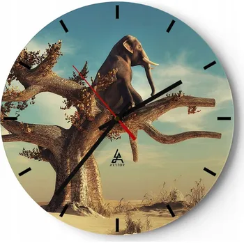 Hodiny Velké nástěnné hodiny 40x40 Abstrakce Skleněné hodiny Kulatý Tiché