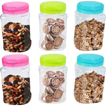 Dóza na potraviny 6x Nádoby ZAVAŘOVACÍ SKLENICE NA POTRAVINY KOŘENÍ, sypké produkty, vločky, těstoviny, sůl, 2,3 l, rýže