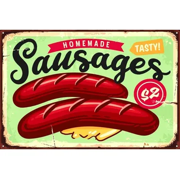 Obraz Obraz Na Plátně Klobásy a písmena Vintage 70x50