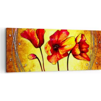 Obraz Foto obraz na plátně canvas 100x40 květiny obývací pokoj ložnice na zeď velký