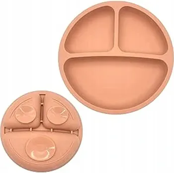 dětská jídelní sada Silikonový talířek Easytech, růžový