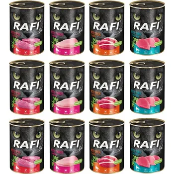 Krmivo pro kočku Mokré krmivo pro kočky Rafi bez obilovin mix chutí konzerva 12 x 400 g