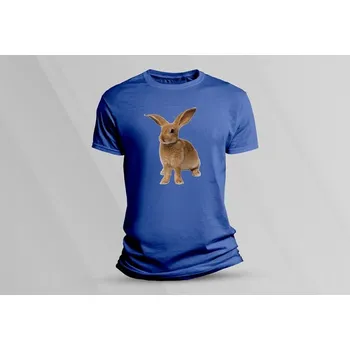 Chlapecké tričko Dětské bavlněné tričko Zajíček. Královsky modrá velikost L