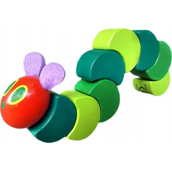 Dřevěná hračka Dřevěná Hračka pro rozvoj motoriky - Hladová housenka