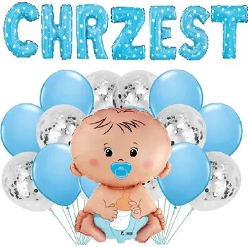 Balónek Sada dekorací BALÓNKY na křtiny pro chlapce