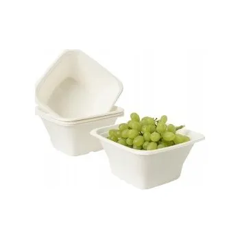 Jednorázové nádobí Jednorázová miska z třtiny bílá 1200 Ml 50 Ks