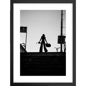 Obraz Obraz plakát v černém rámu do obýváku 30x40 foto plakáty města na zeď