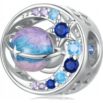 Přívěsek Stříbrný přívěsek vesmír hvězdy planeta Saturn Stříbro 925