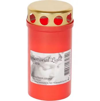 Svíčka Hřbitovní Svíčka s víčkem, červená, doba hoření 50 hodin