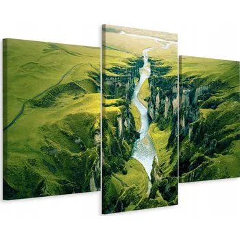 Obraz Obraz Triptych Příroda ŘEKA Tráva Krajina 90x60