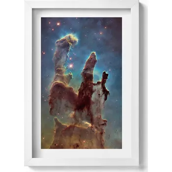 Obraz Dekorativní nástěnný obraz v bílém rámu s grafikou Fotografie NASA kosmos 20x30 cm