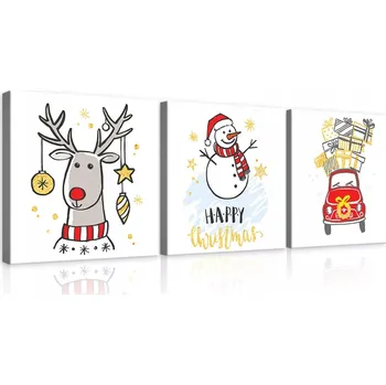 Obraz OBRAZ NA PLÁTNĚ CANVAS 75x25 VÁNOČNÍ HVĚZDA ZIMA