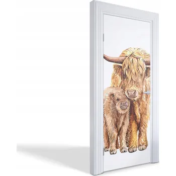 Fototapeta Dekorativní samolepící fólie na dveře Skotský skot Highland 75x205 cm