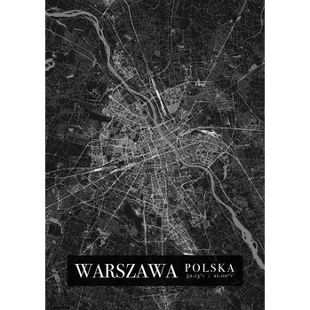 Obraz Plakát Mapa Varšavy bez rámu 42 x 59,4 cm