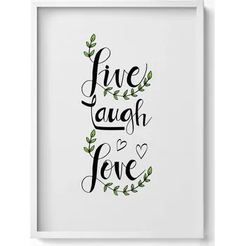 Obraz Elegantní obraz v rámu Dekorativní nápis do bytu Žij, směj se, miluj 50x70 cm